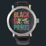 Relógio Negros Gays e Orgulhosos LGBTQ Negros Queer<br><div class="desc">Negros Gays e Orgulhosos LGBTQ Negros Queer</div>