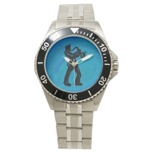 Relógio New York Boogie Nights Saxophone Blue (Frente)