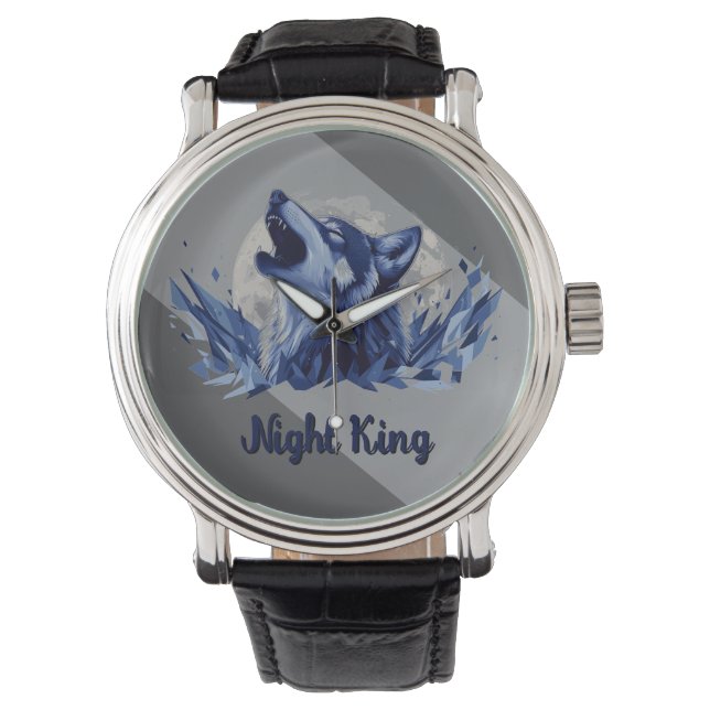 Relógio Night King - Howling Wolf com Lua (Frente)