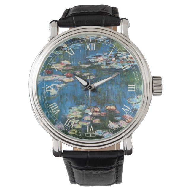 Relógio Ninfas aquáticas de Claude Monet, Impressionismo V (Frente)