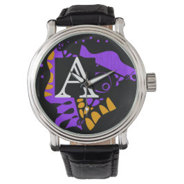 Relógio Ninho de aves - Letra inicial personalizada A