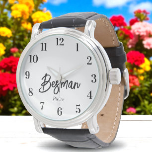 Relógio Noivo Preto Branco Casamento 