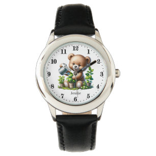 Relógio nome de adição do urso legal