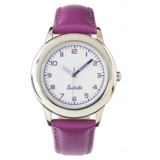 Relógio Nome de Raparigas Personalizadas Strap Roxo