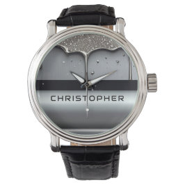 Relógio Nome Personalizado Com Metal Líquido Gotejando