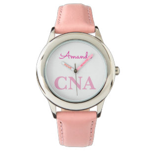 Relógio Nome Personalizado de CNA Rosa Fofo