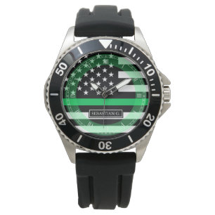 Relógio Nome Personalizado do Sinalizador de Linha Verde F