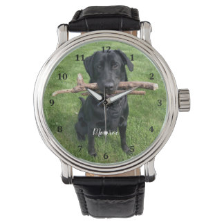 Relógio Nome Personalizado e Foto de Pet de Cão