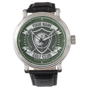 Relógio Nome Personalizado Golfer Golf Club Turf Clubhouse