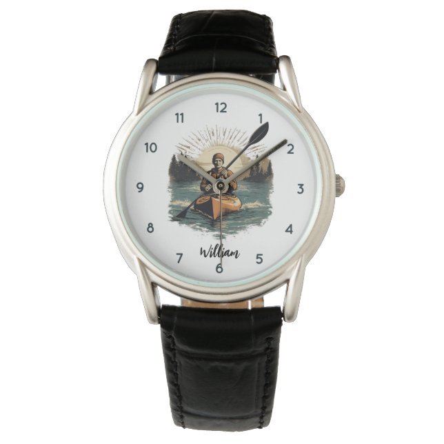 Relógio Nome Personalizado Kayaking Kayaker Watch (Frente)