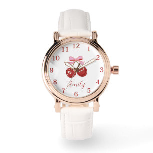 Relógio Nome Rosa Vermelho Personalizado