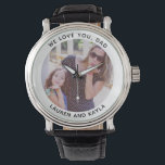 Relógio NÓS AMOS VOCÊ PAI  moderno Dia de os pais Fotograf<br><div class="desc">Excelente presente para o melhor pai de sempre. Belo relógio dizendo "NÓS TE AMAMOS,  PAI" com sua foto favorita e seu nome personalizado. Típica moderna e mínima e design limpa.</div>