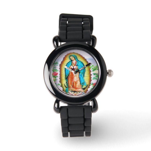 Relógio Nossa Senhora de Guadalupe Floral (Frente)