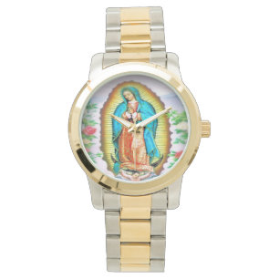 Relógio Nossa Senhora de Guadalupe Floral