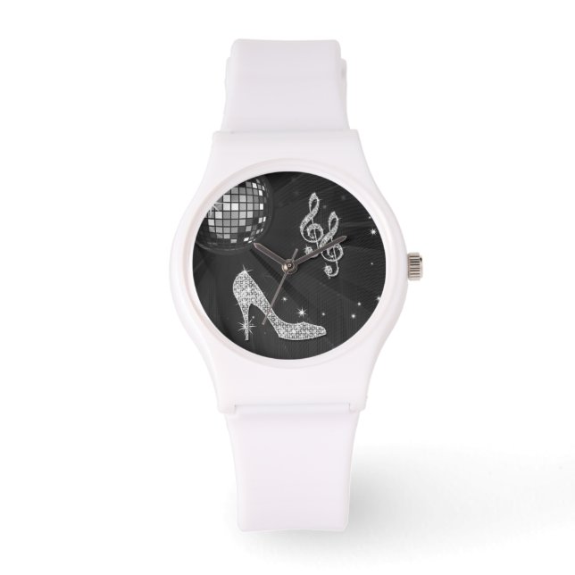 Relógio Nota de Música Negra Esparcial e Selo Estiletto (Frente)