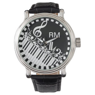 Relógio Notas Musicais e Chaves Pianesas Personalizadas