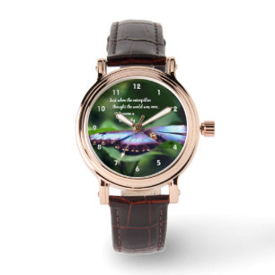 Relógio Nova citação Inspirativa de Borboleta de Começos