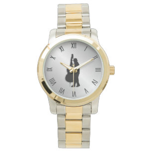 Relógio Numerações Romanas Negras do Músico do Jogador 