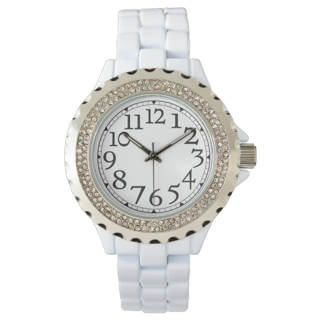 Relógio Número Grande de Rinoestone Wrist Watch (Frente)