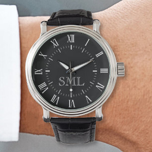 Relógio Número Romano de Iniciais Personalizados Personali