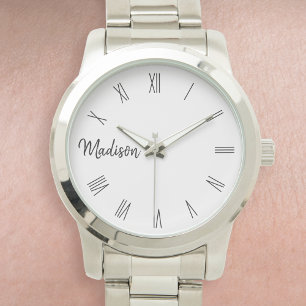 Relógio Número Romano de Nome Personalizado Personalizado