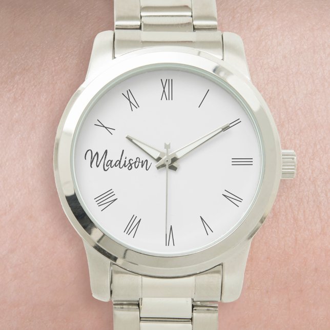 Relógio Número Romano de Nome Personalizado Personalizado (Criador carregado)
