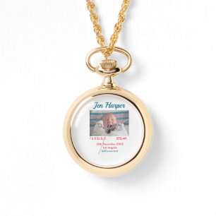 Relógio Números de nascimento de bebês adiciona nome local