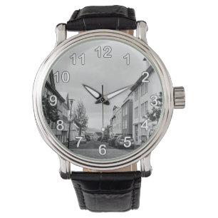 Relógio Números de Ruas Negra e Branca em Reiquiavique