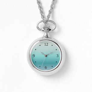 Relógio Números Mínimos do Gradiente Aquamarino