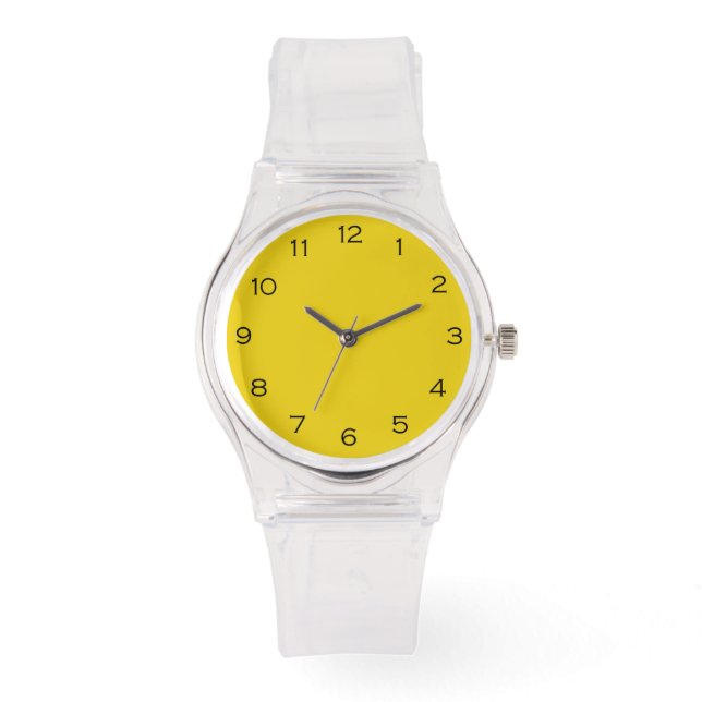 Relógio Números Pretos na Wacnt Amarelo (Frente)