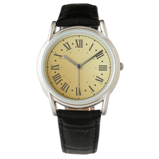 Relógio Números romanos de negros (Frente)