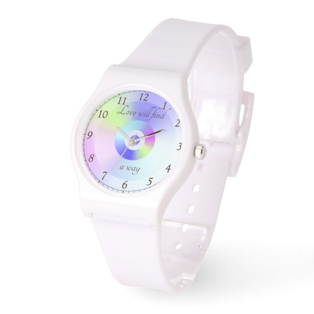 Relógio O amor encontrará uma maneira com um padrão de gra (Ângulo)