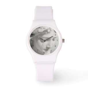 Relógio O anjo bonito branco de mármore desportivo das