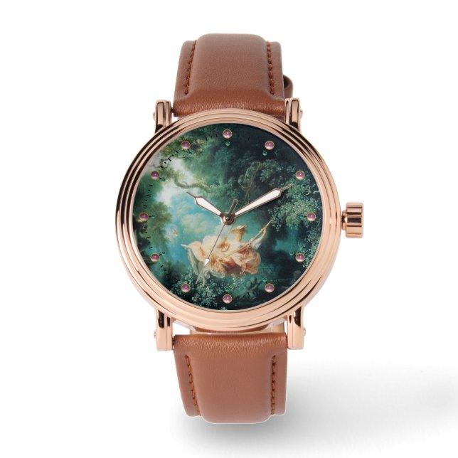 Relógio O cor-de-rosa verde SWING (Frente)