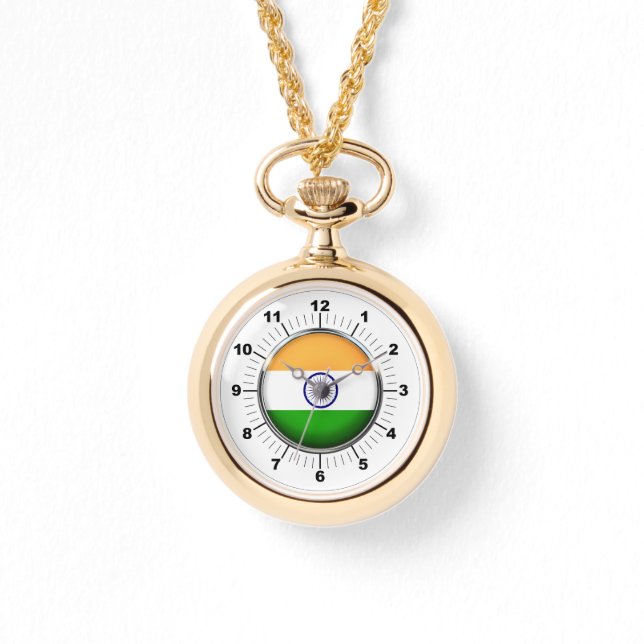 Relógio O Dourado Agrupamento de Bandeiras da Índia femini (Frente)