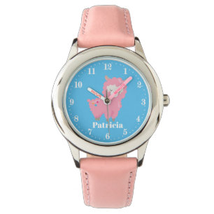 Relógio O lama cor-de-rosa bonito adiciona as meninas