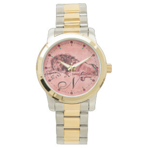 Relógio O LÍON CAPE DEITADO,Monograma Vermelho Cor-de-Ros