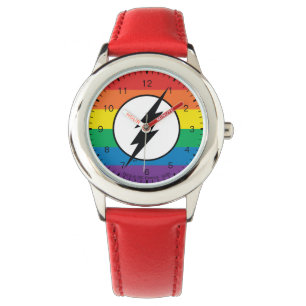 Relógio O logotipo Flash Rainbow