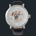 Relógio O melhor Pai já moderno da foto clássica<br><div class="desc">Este design simples e clássico é composto por tipografia serif e adiciona uma foto personalizada. "O melhor Pai de sempre" circula a foto do seu pai,  pai,  papai etc.</div>