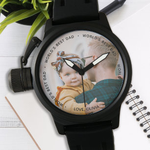 Relógio O melhor Pai personalizado de fotografia do mundo