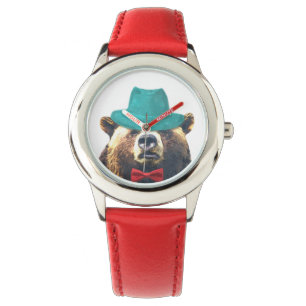 Relógio O menino adorável animal do urso bonito e