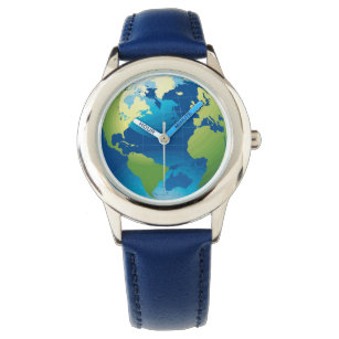 Relógio O mundo do continente terrestre