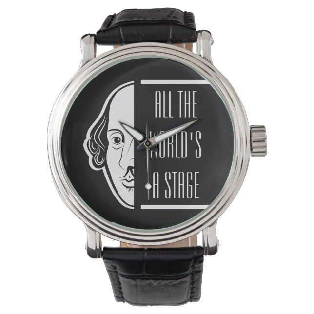 Relógio O mundo inteiro, um Palco Shakespeare, cita Thespi (Frente)