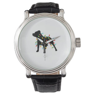 Relógio O Natal Pitbull Luz o Natal Dog Lover