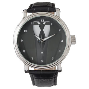 Relógio O terno preto elegante dos homens