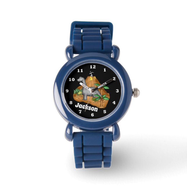 Relógio Observação de nome de adição de dinossauro pré-his (Frente)