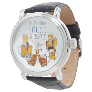 Relógio Óculos de cerveja do SlipperyJoe, canecas de cerve