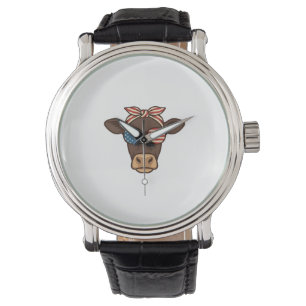 Relógio Óculos de sol com cabeça de vaca patriótica design