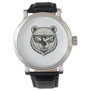 Relógio Óculos de sol do Papai Urso Cabeça de Urso Design
