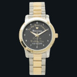 Relógio Oferta Personalizada para Manutenção do Dia do Cas<br><div class="desc">É um presente encantador para seu futuro marido estar no dia do seu casamento e fácil de personalizar sem custo extra.</div>